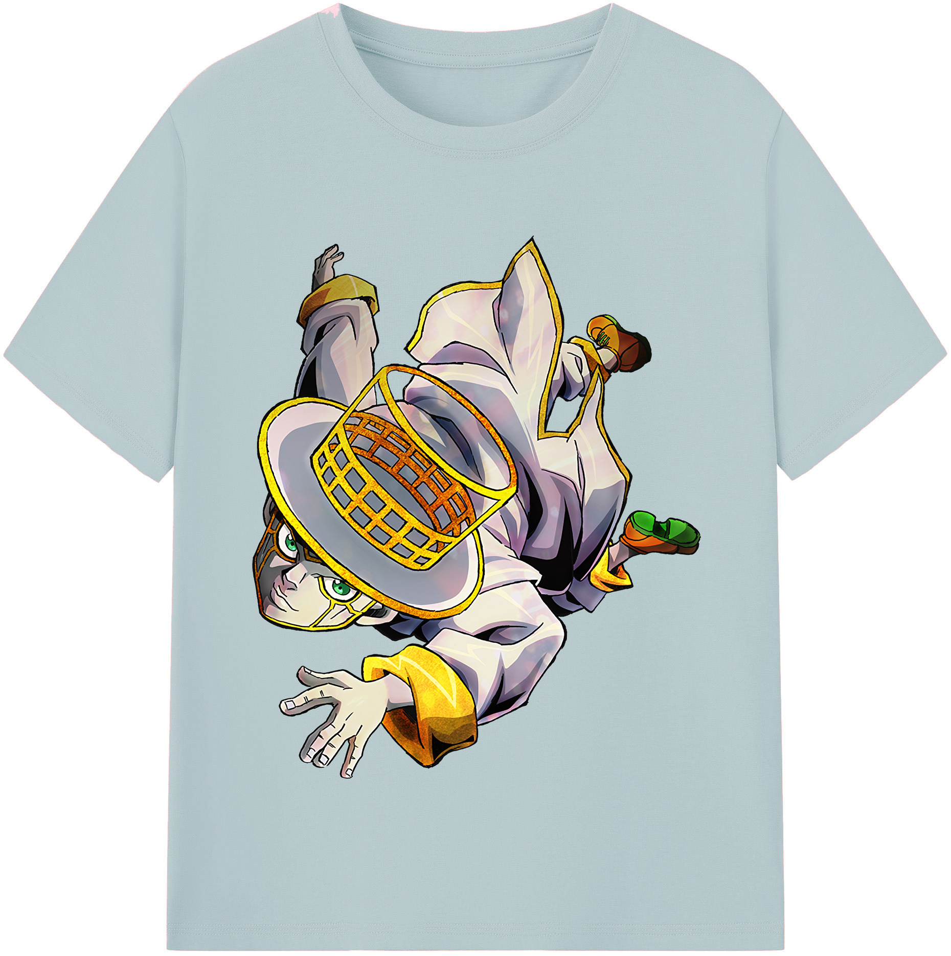 （画像用） ジョジョの奇妙な冒険 岸辺 露伴（きしべ ろはん） JoJo's Bizarre Adventure Rohan Kishibe 綿100％半袖Tシャツ（フロントプリント）